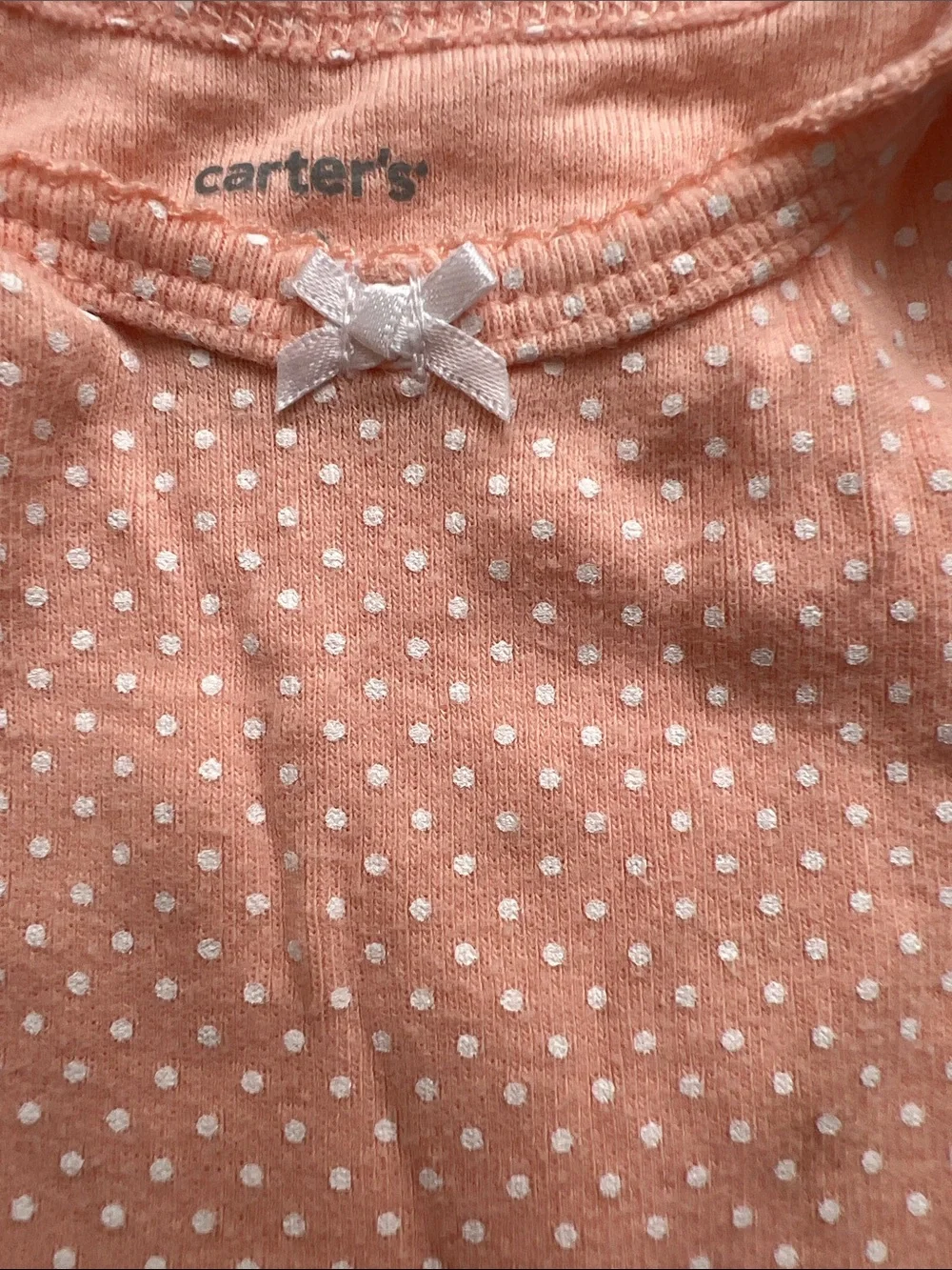 Carter's Peach Polka-Dot Short Sleeve Baby One-Piece